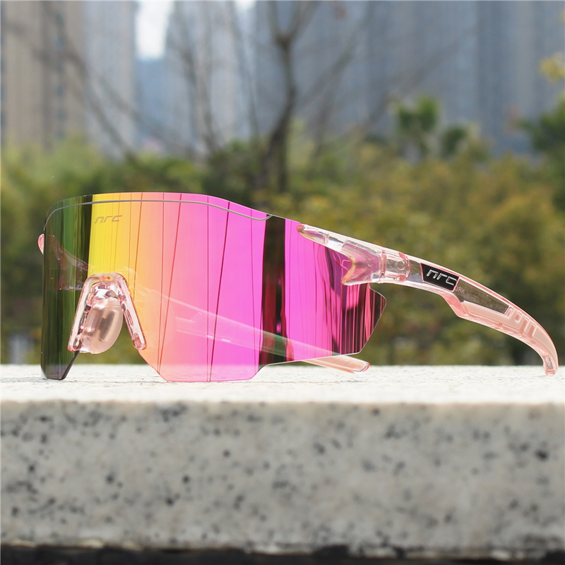 NRC-gafas de sol de ciclismo para hombre y mujer, lentes deportivas para bicicleta de montaña, pesca, senderismo, UV400 TR90: Negro