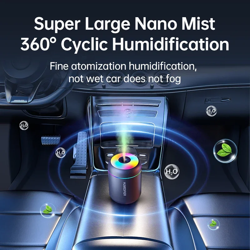 Auto Mini Luchtbevochtiger 180ML USB Elektrische Geurverspreider Essentiële Olie Luchtreiniger Aromatherapie Mist Maker Verlichting Voor Thuis Slaapkamer