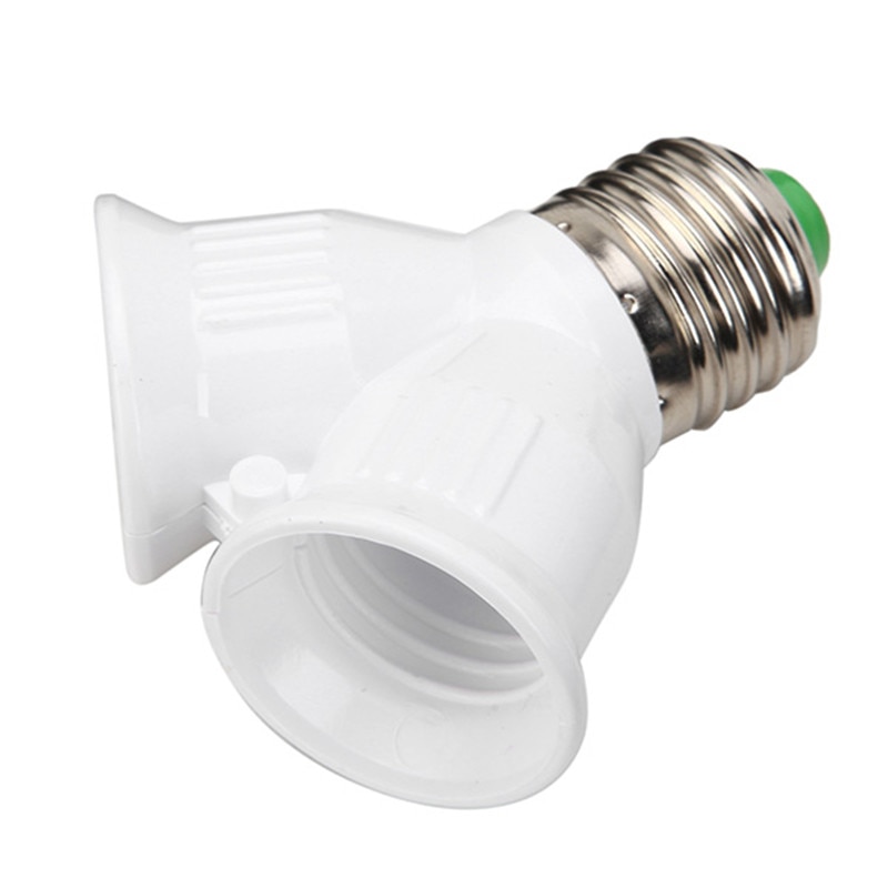 Dual E27 Lamp Holder Bulb Holder Double Socket Base Extend Splitter Plug Halogen Light Lamp Copper Contact Adapter Converter