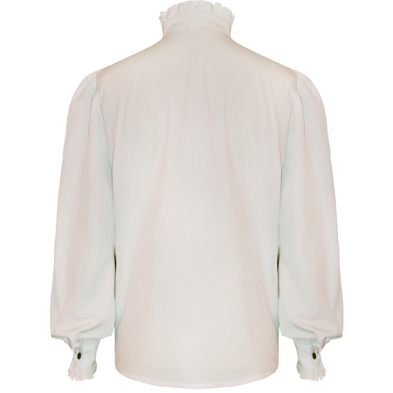 Chemise à manches longues pour homme, vêtement gothique à volants, style Vampire, médiéval, victorien, Steampunk, pour adulte, Costume d&#39;halloween