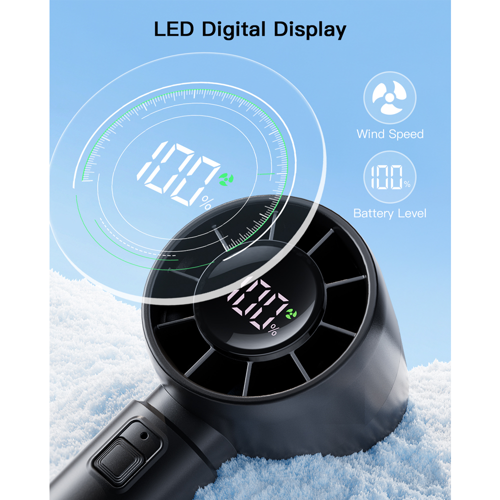 Mini ventilador de mano coldSky, ventilador recargable portátil con batería de 4000mAh con pantalla LED, ventilador Turbo de 5 velocidades para viajes en la playa y vacaciones