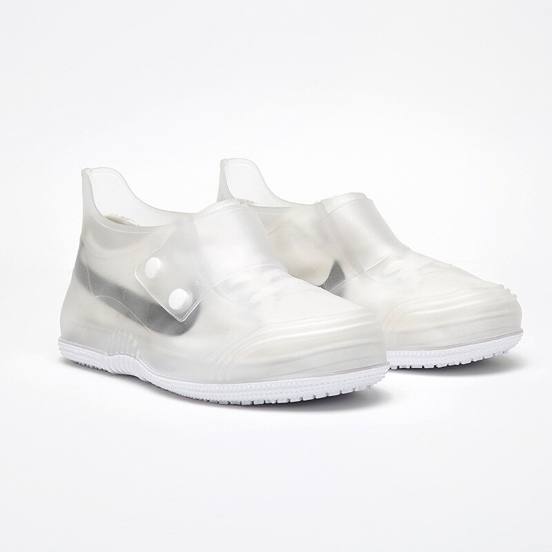 Waterdichte Schoenen Cover Voor Mannen Vrouwen 3 Kleuren antislip Regen Schoenen Dekken Schoenen Elastische Herbruikbare Regen Laarzen overschoenen: White / 42-43
