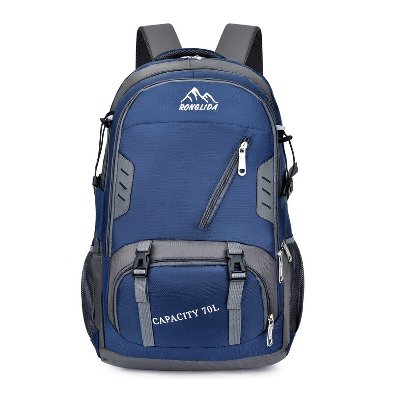 65L Unisex Rugzak Mannen Reizen Rugzak Sport Outdoor Wandelen Zakken Trekking Nylon Rugzak Klimmen Camping Rugzak Voor Mannelijke: Deep Blue