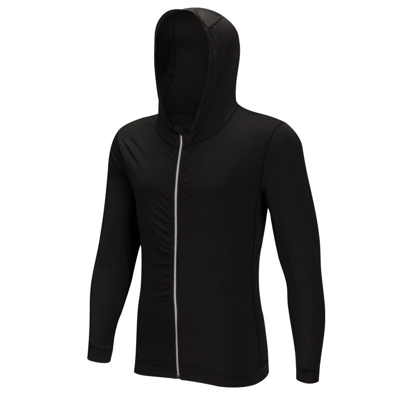 Men Hooded Running Coat Reflective Zipper Fitness Gym Exercise Coat Male Sweater Basketball Sportswear Training Clothes