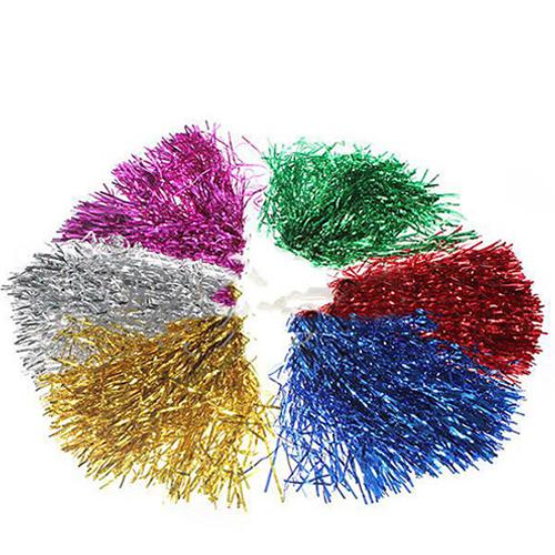 1Pc Metallic Cheerleader Cheer Cheerleading Dance Party Team Match Sports Pom Poms for festivals sports games parties concerts