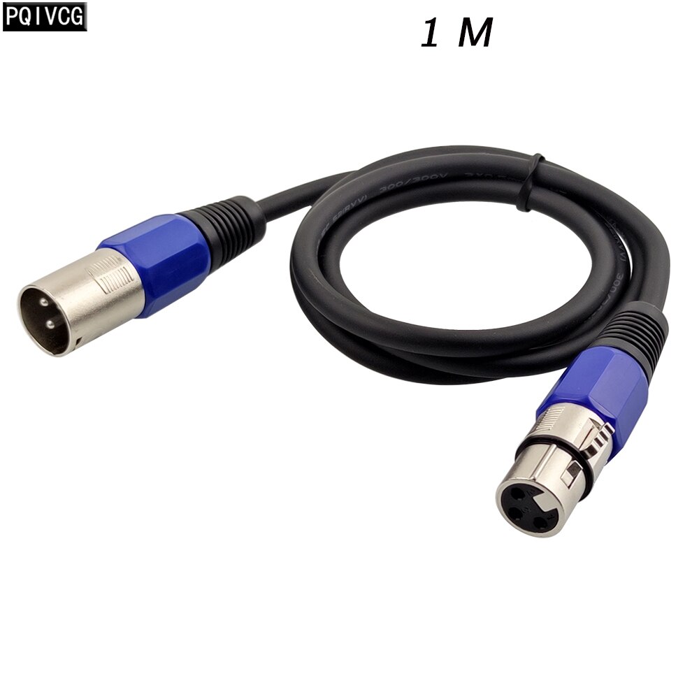 1 M 3-PIN DMX Signal Line Stage Light Signal Cable DMX Signal Cable 1M: Metal Head 1M