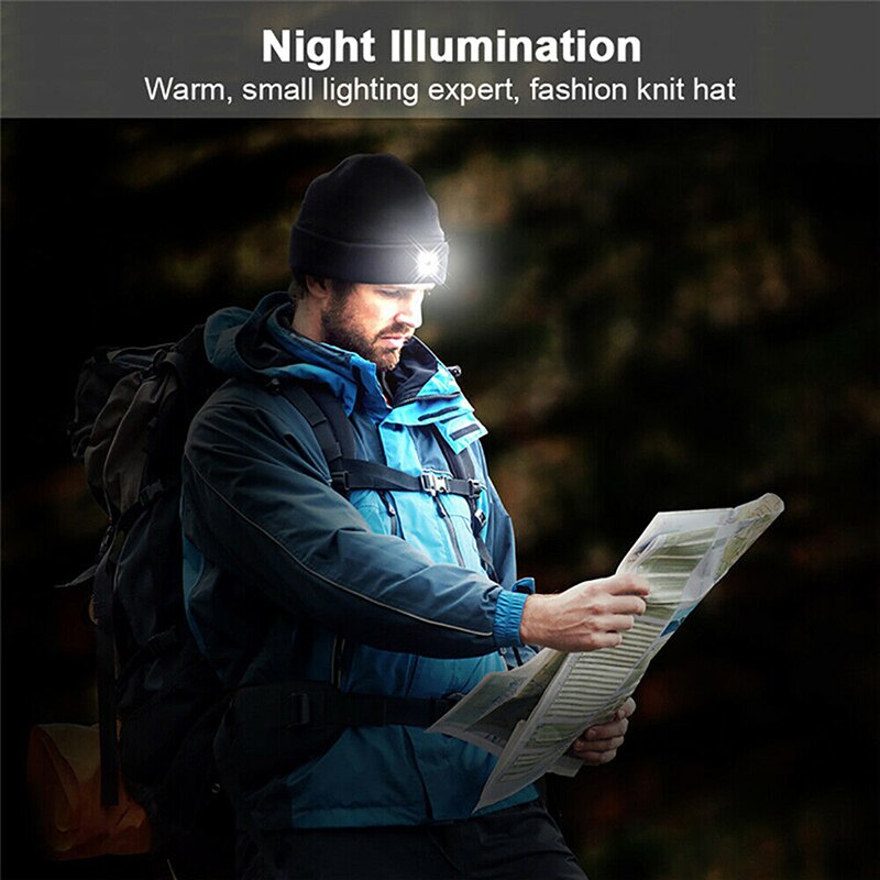 Plein air unisexe LED bonnet chapeau avec USB Rechargeable batterie haute puissance lumière hommes et femmes comme roman pratique