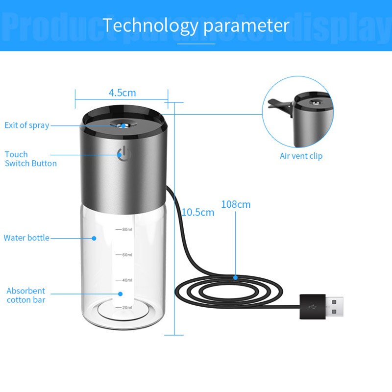 Auto Luchtbevochtiger Mini Auto Aromatherapie Luchtbevochtiger Spuiten Thuis Stille Desktop Draagbare Usb Luchtzuiverende Luchtbevochtiger