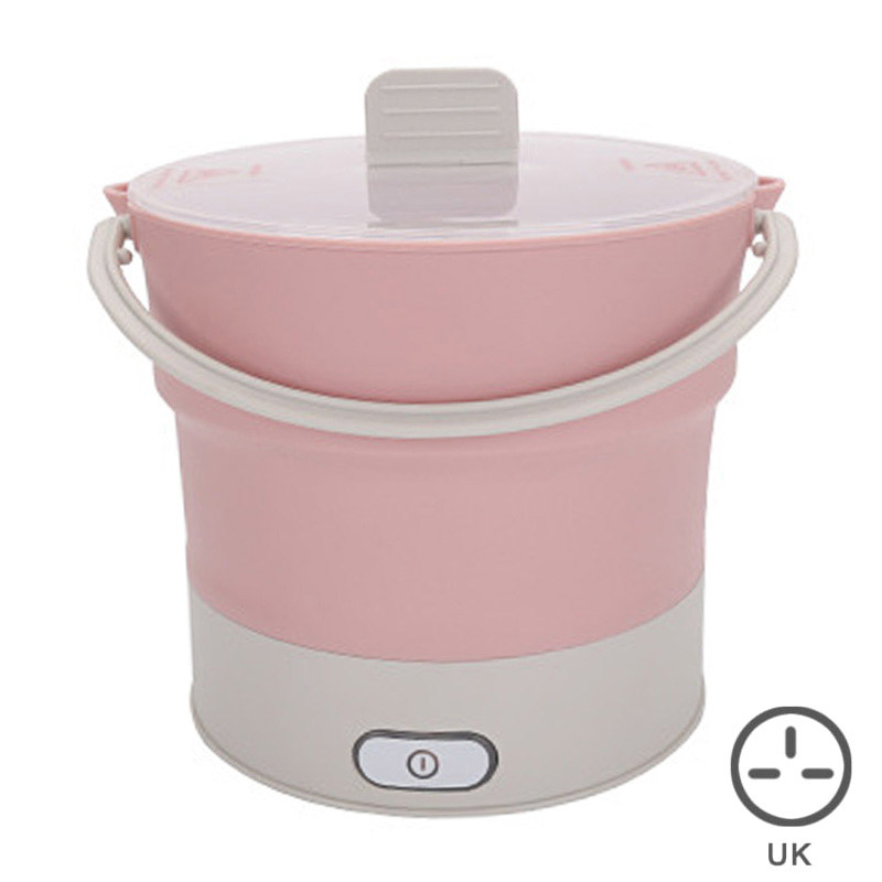 Waterkoker 0.8L Opvouwbare Elektrische Koekenpan Siliconen Multifunctionele Pot Reizen Hotel Kantoor Familie TI99: pink UK