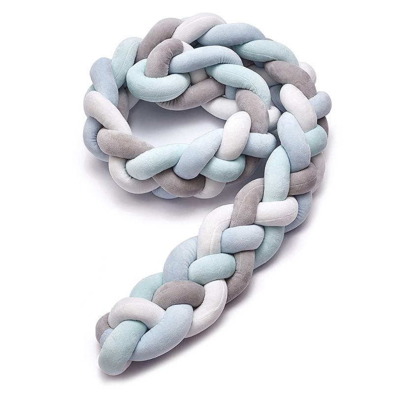 1.5M/2.2M Baby Stootrand Baby Snake Gevlochten Kussen Pasgeboren Wieg Protector F3ME: 9FF1001375-4-B