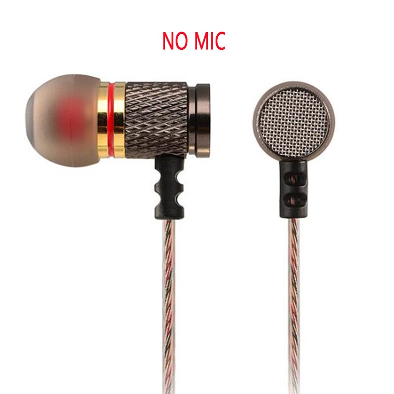 UNTIOP KZ ED2 Stereo Bass Headphone In-Ear 3.5MM Wired Earphones Metal HIFI Earpiece with MIC for Xiaomi Samsung Huawei Phones: Without MIC