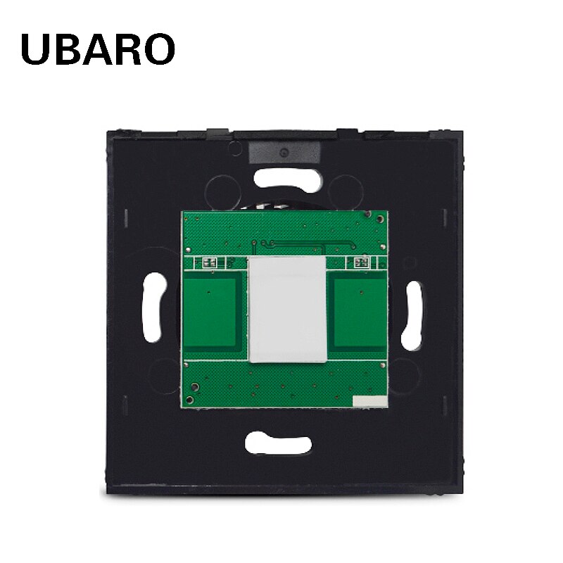 UBARO-Interruptor táctil de pared sin Panel de cristal para UE/Reino Unido, color blanco y negro, Material de PC, accesorios de pieza de Sensor eléctrico, 100-240V: ZS-DHB01