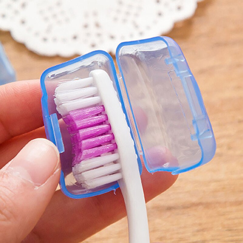 5 stk/sæt transportabel plastik-tandbørstehoveddæksel børste rejse vandreture camping bærbar beskyttelsesærmet tandbørstehovedhætte