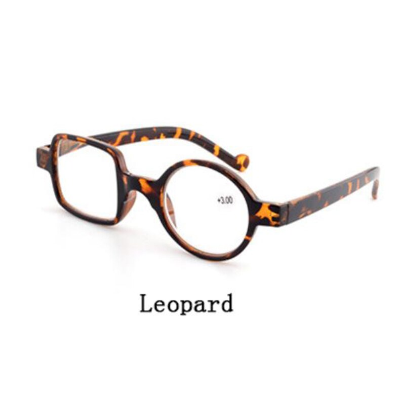 Irregular Reading Glasses Magnifier Women Men Round Square Presbyopic Spectacles Star Style Eyeglasses for Sight +1.0~+3: +200 / Leopard