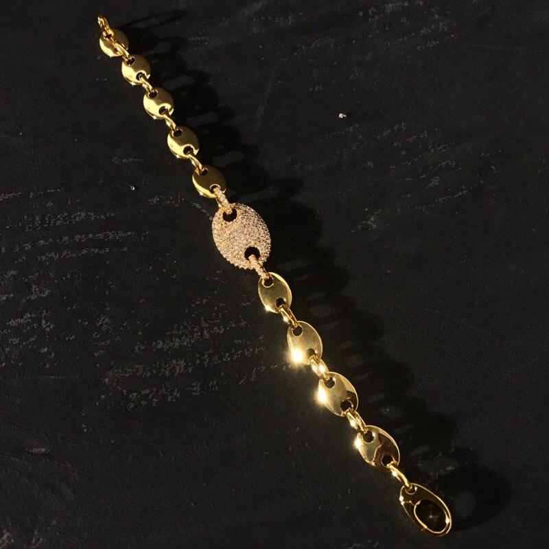 Umgodly Luxe Bangle Rose Gold Kleur Sailor Gesp Armband Zirconia Stenen Vrouwen Sieraden: Gold color