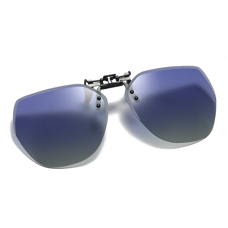 Gafas de sol polarizadas sin montura para hombre y mujer, lentes de sol polarizadas con Clip, estilo Retro, a la: 02