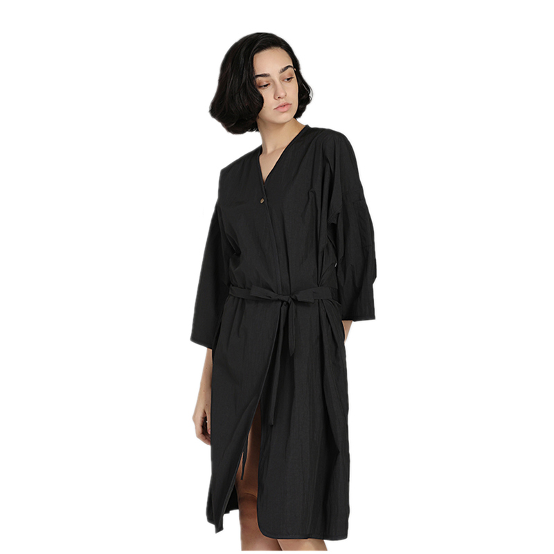 Salon Professionele Kappers Kimono Beauty Spa Gast Gewaad Kapper Winkel Client Kapsel Dyehair Gown Schort Werkkleding: KP031-Black