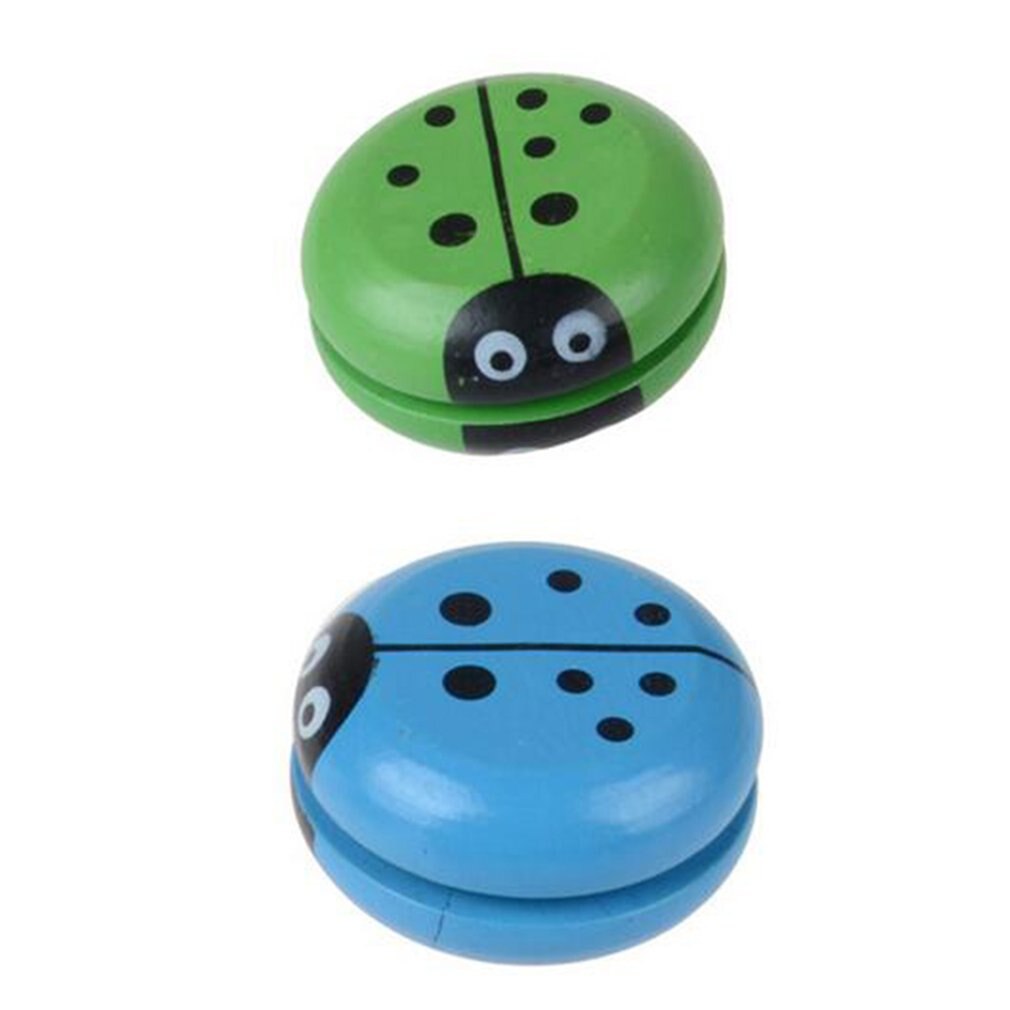 Cute Animal Wooden Yoyo Toys Portable Ladybug Printing Yoyo Ball For Children Hand-Eye Coordination Development