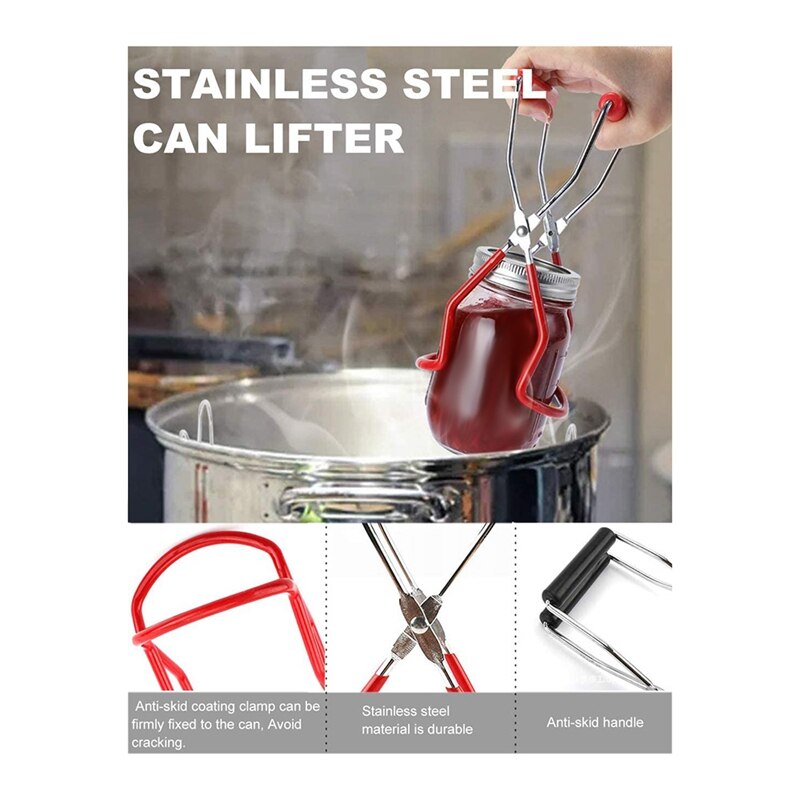 Canning Kits,Canning Jar Lifter with Grip Handle Stainless Steel Canning Wide Funnel,for Kitchen Canning Tools Set