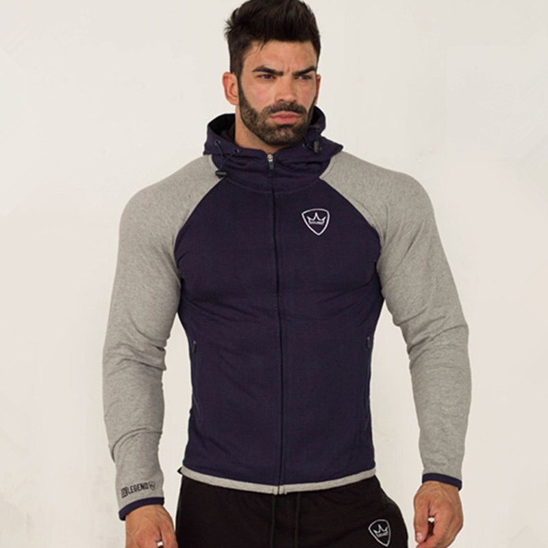 Autumn Winter Men Joggers Sweatpants Man Outdoor sports Run Workout Training Trousers Male Gym Fitness Pants Sportswear Bottoms: Navy blue Light gray / L