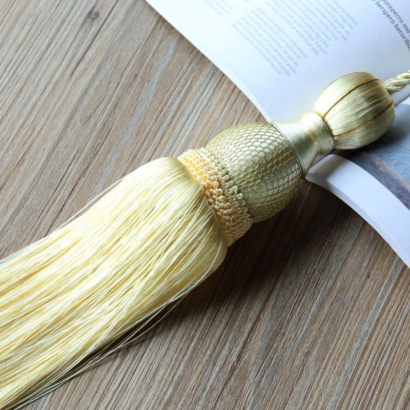 1pc Premium Gordijn Gesp Clips & Tiebacks - Zware Decoratieve Houders voor Gordijnen Moderne Kwasten (16 Kleuren): Licht Geel