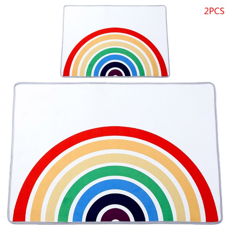 2 Pcs Kids Room Rainbow Carpet Crawling Pad Non-slip Baby Play Mat Game Rug Children Hoom Nursery Decor J60B