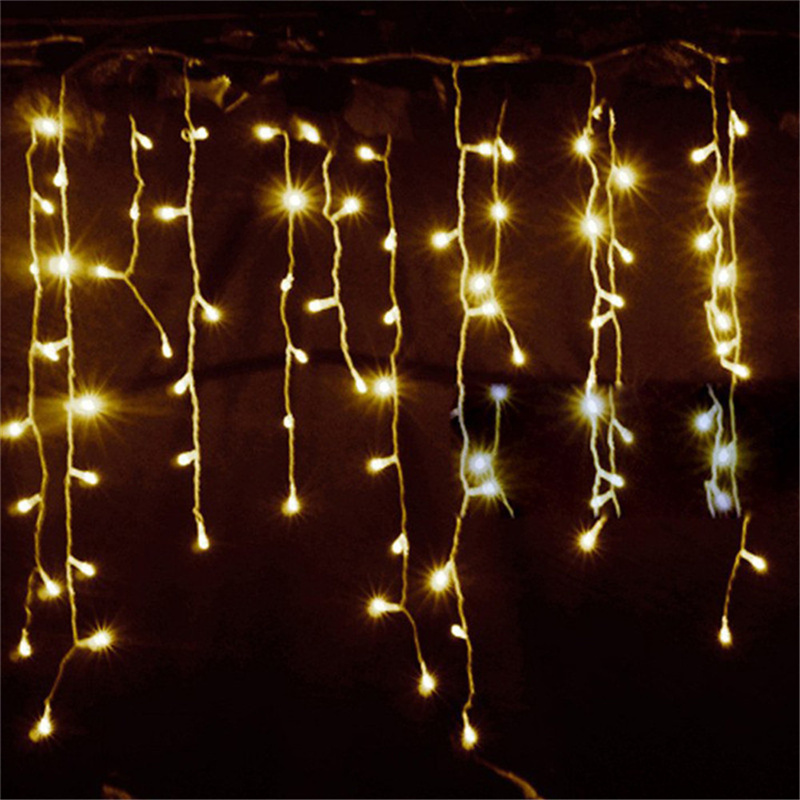 Décorations de noël pour la maison extérieure LED rideau glaçon chaîne lumière rue guirlande sur la maison hiver 220V 5m chute 0.4-0.6m: Bleu / X