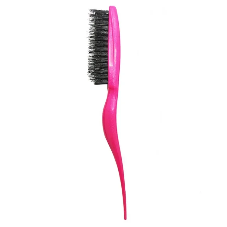 Salon Teasing Back Hair DIY Brushes Boar Bristle Wood Slim Line Comb Hairbrush Extension Hairdressing Styling Tools: Red