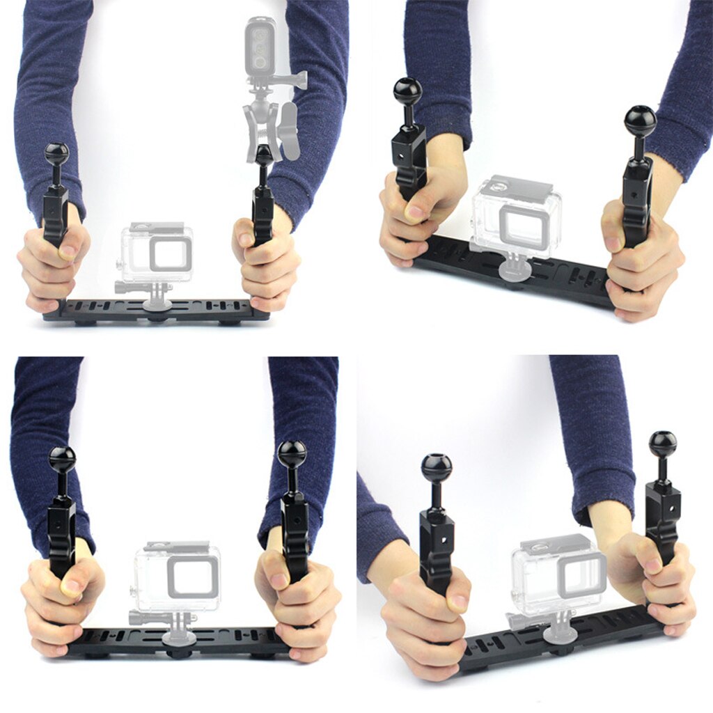 Estabilizador de luz de buceo para GoPro Hero 6 5 4 3 + 3 deportes subacuáticos foto de cámara Video Rig Kit de soporte de mano con cabeza de bola