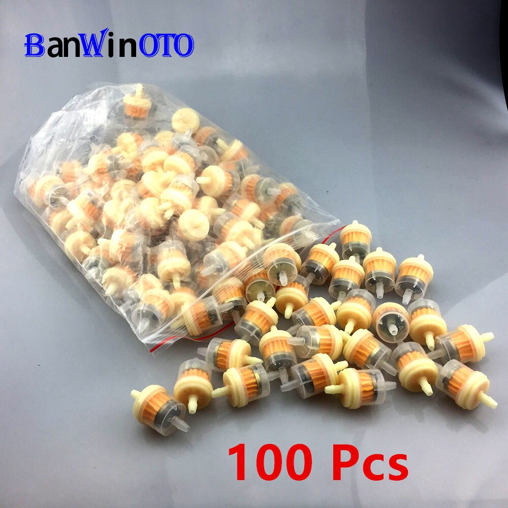 100 Stück Universal- neuer Gasöl-Kraftstofffilter 50 cc 70 cc 90 cc 110 cc 150 cc 250 cc ATV Schmutz Fahrräder gehen Karts, Rolle, Motorrad, Auto: armeegrün