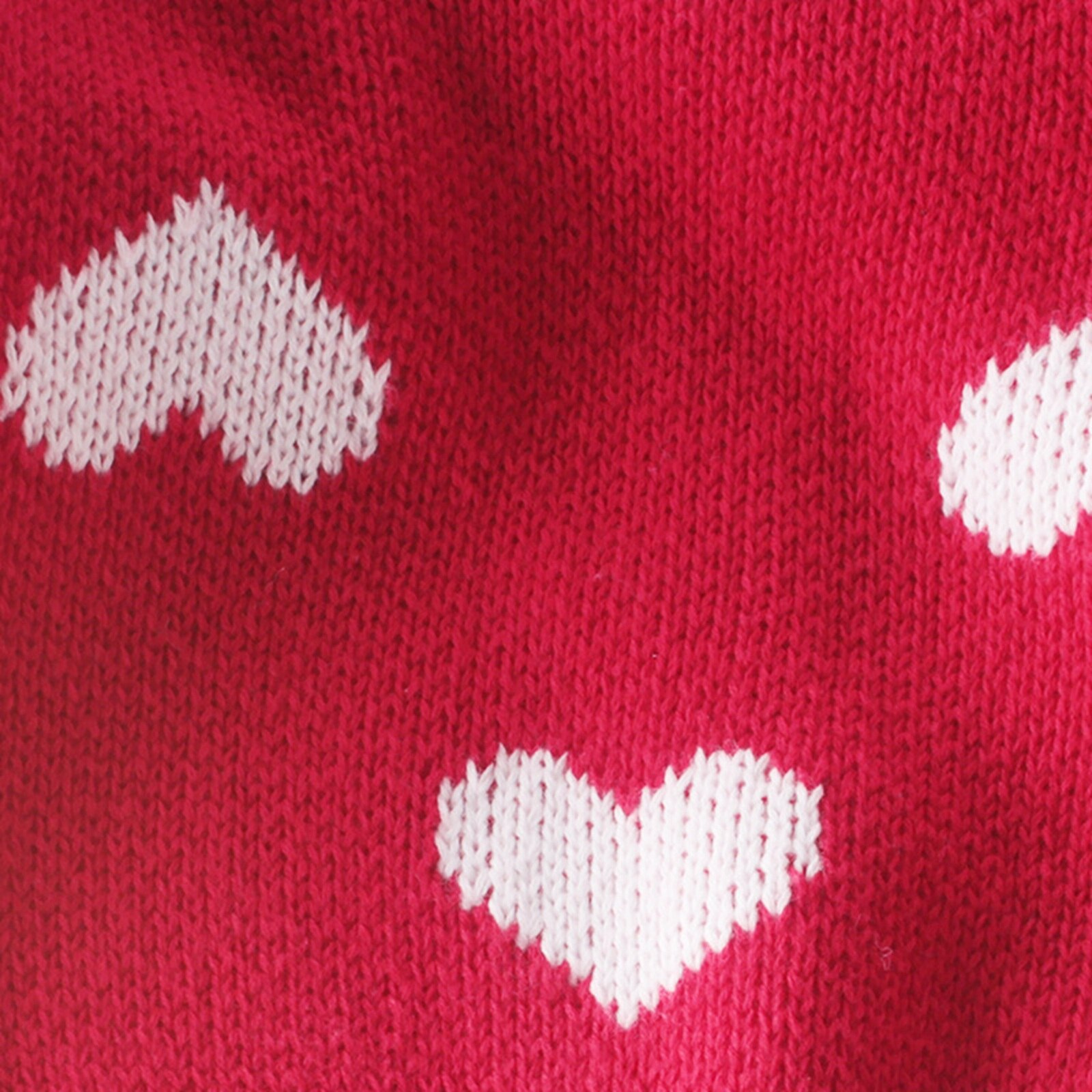 Fall Winter Children Soft Warm Heart Print Sweaters Baby Girls Clothes Knitted Pullover Jumpers Outfits Sweater 0-24M