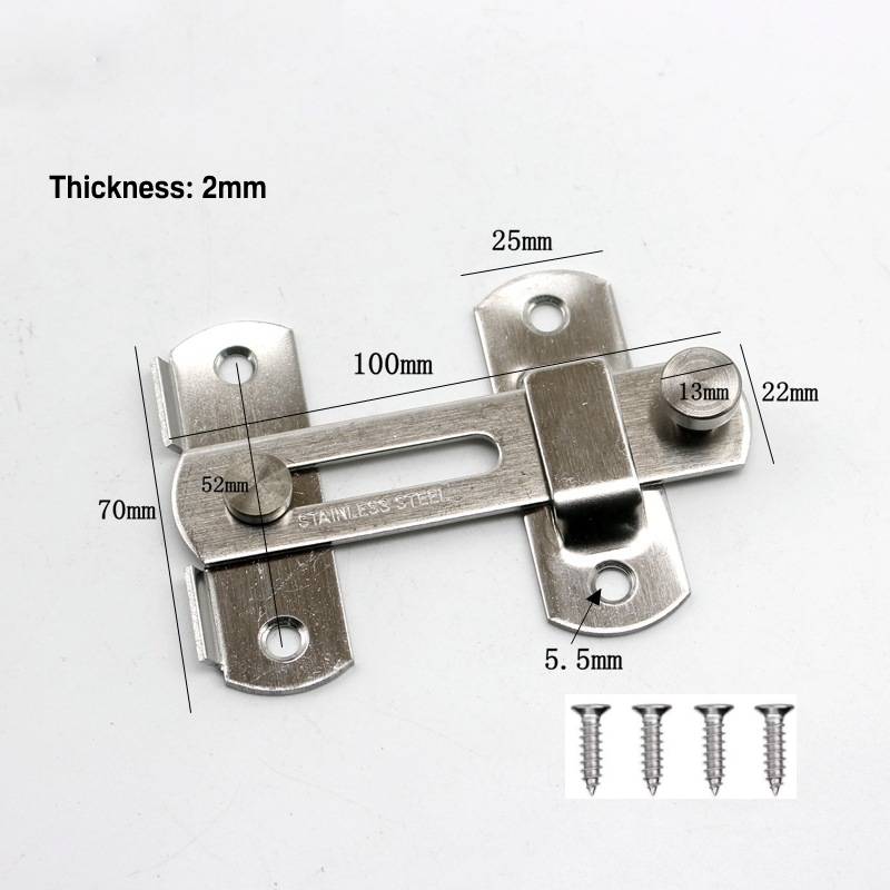2 Sets Stainless Steel Barn Gate Latches Black Flip Latch Safety Pet Door Bolt Latch Cabinet Wine Lock Buckle Window Slide Lock: Silver M