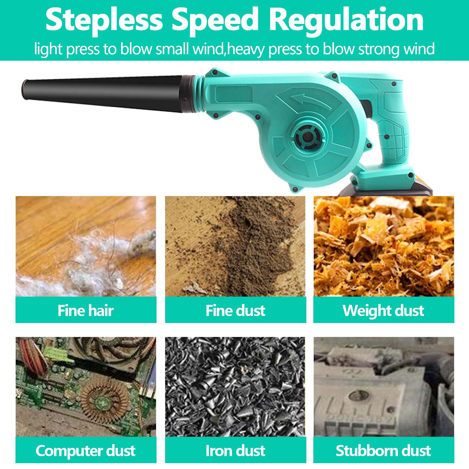 ANENG 18V 6000mAh Cordless Leaf Blower and Vacuum Lithium Battery 2-in-1 Electric Blower Air Volume for Home Garden Cleaning