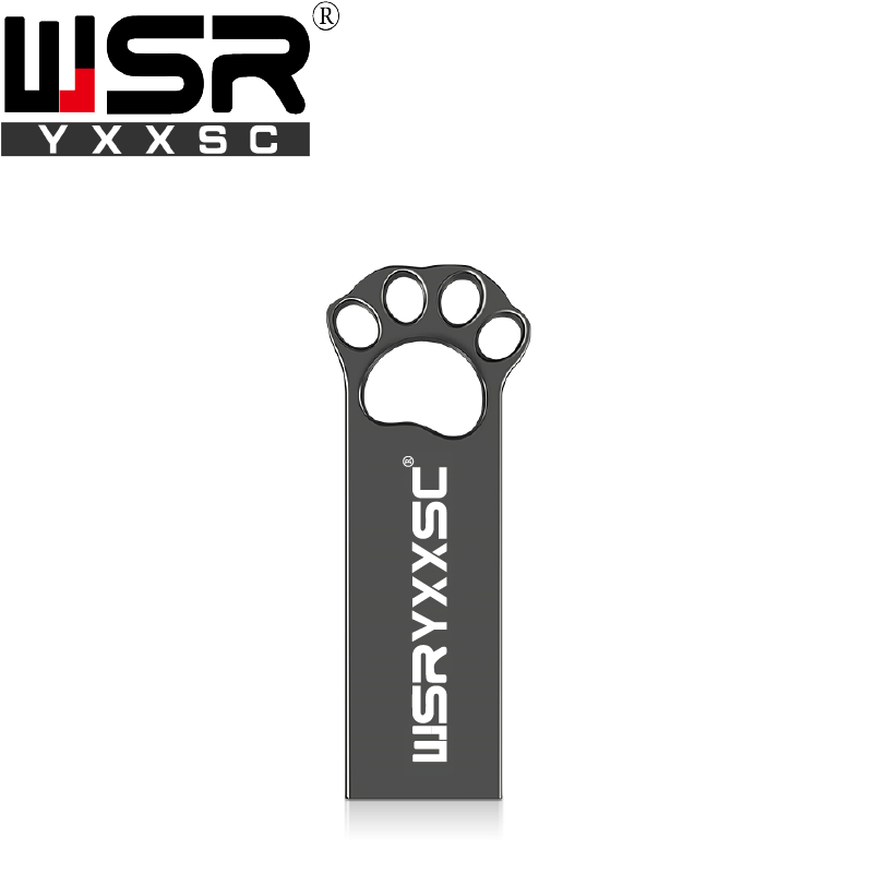 Wsryxxsc Kat Paw Vorm Usb Flash Drive Waterdicht Flash Drive 64Gb 32Gb 16Gb 8Gb 4Gb hoge Snelheid Usb Flash Met Gratis Adapter: 32GB / black