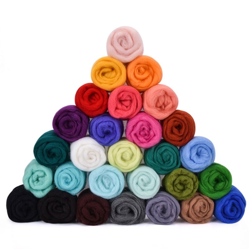 Handmade Needle Felting Starter Kit Roving Wool Set with Tool DIY Craft Material 87HA: 4