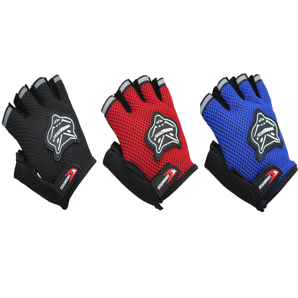 Pudcoco 7-16Y Kids Volwassenen Fiets Half Vinger Handschoenen Fietsen Mesh Handschoenen Fiets Sport Korte Handschoenen 4 Kleuren