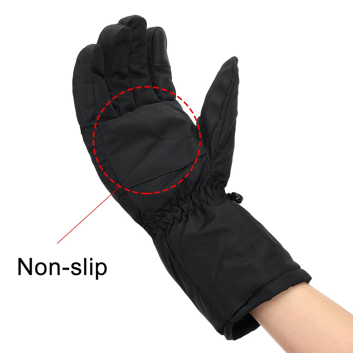 1Pair Motorcycle Gloves Windproof Waterproof Electric Heated Moto Touch Screen Battery Powered Motorbike Riding Gloves Winter