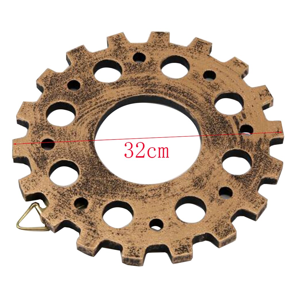 Rustic Wooden Gear Industrial Style Wooden Wheel Gear Crafts Wall Ar Sculpture Hanging Decor