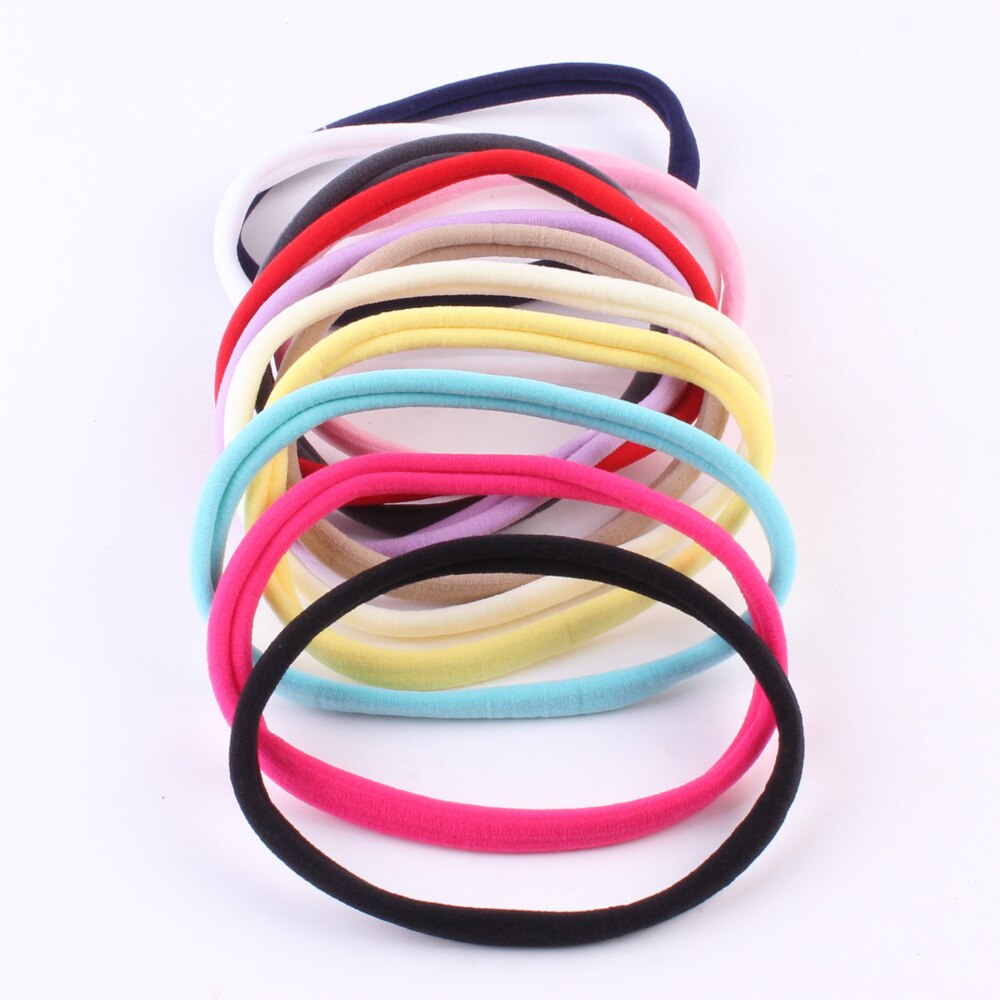 10 st/lot nylon pannband för baby flicka gör det själv hårtillbehör elastiskt pannband barn flickor barn huvudbonader baby turban
