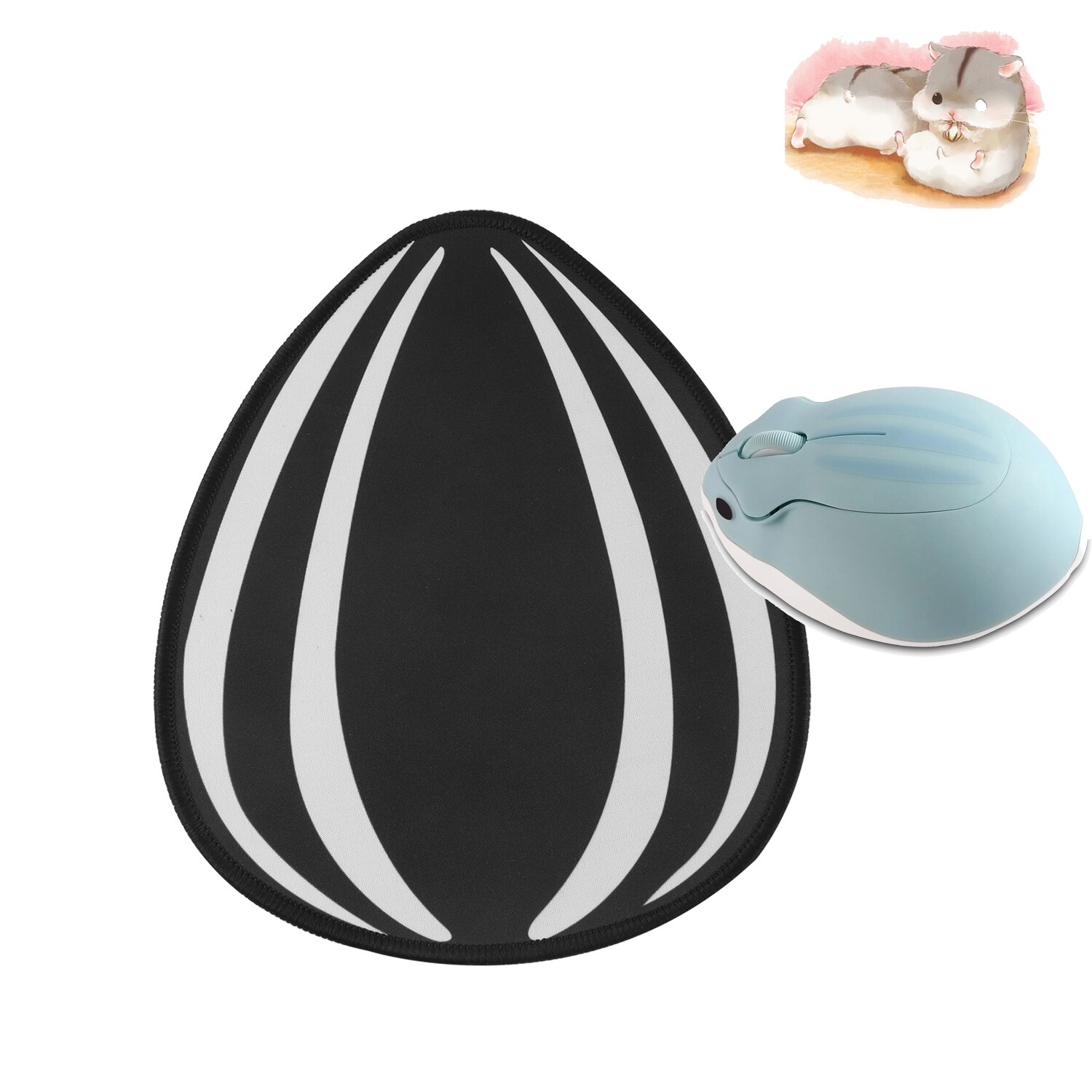 2.4G USB Wireless Mouse Cute Hamster Mini PC Mouse Office Ergonomic Gaming Mice 3D 1200DPI Optical Mause For Laptop Gamer: Blue with pad