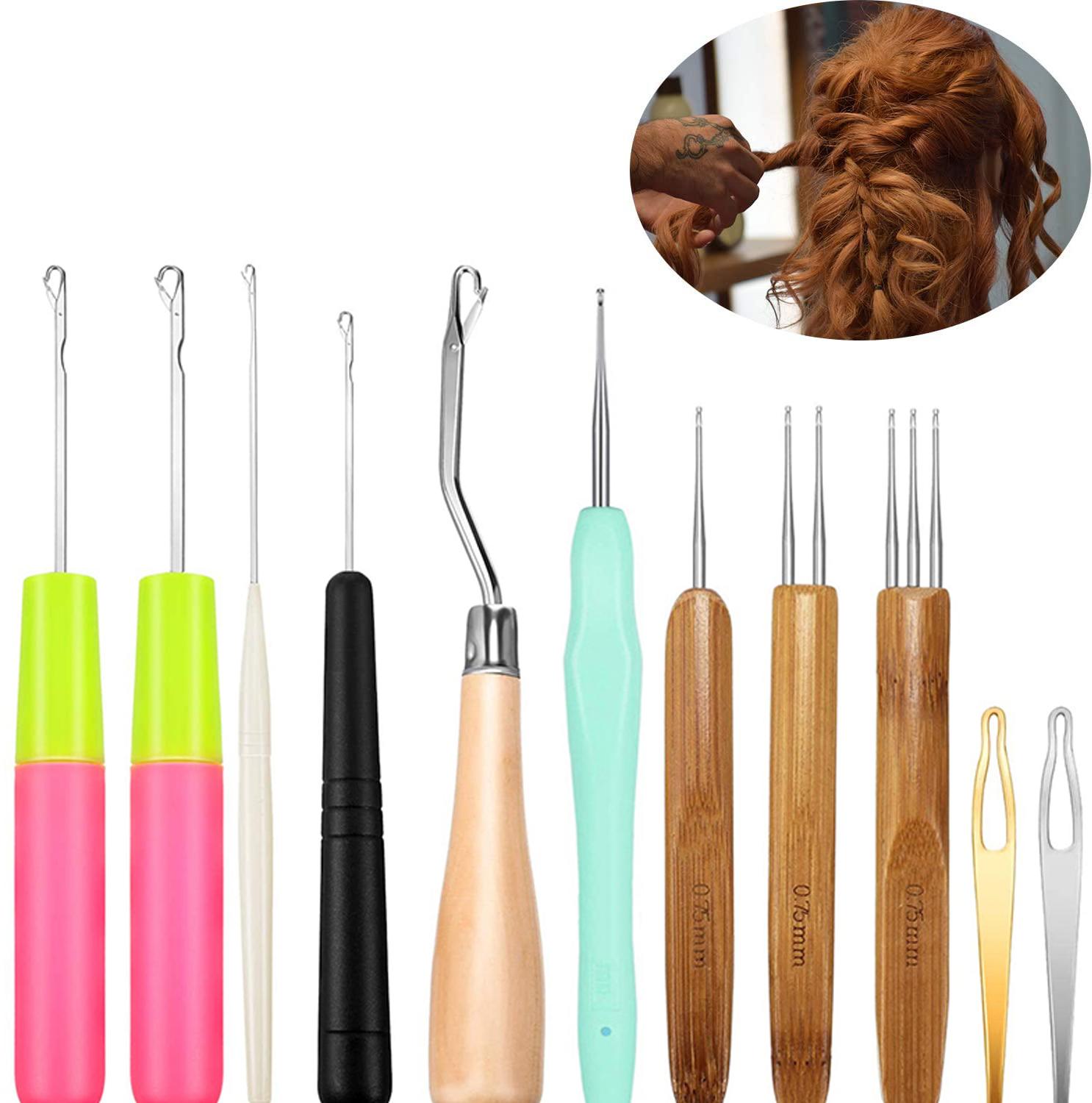 Profeesional dreadlocks hæklet værktøjssæt hårlåseværktøj til fletning håndværk låsekrog hæklet nålesæt