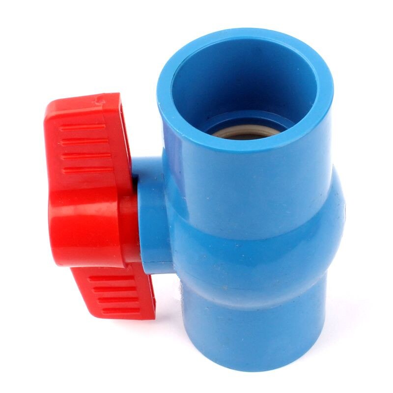 Inner Dia. 1 1/4" Female/40mm Socket Straight Trough Ball Valve Red Switch Ball Valve Blue PVC Valve Garden Irrigation Fittings: 40mm Socket Valve