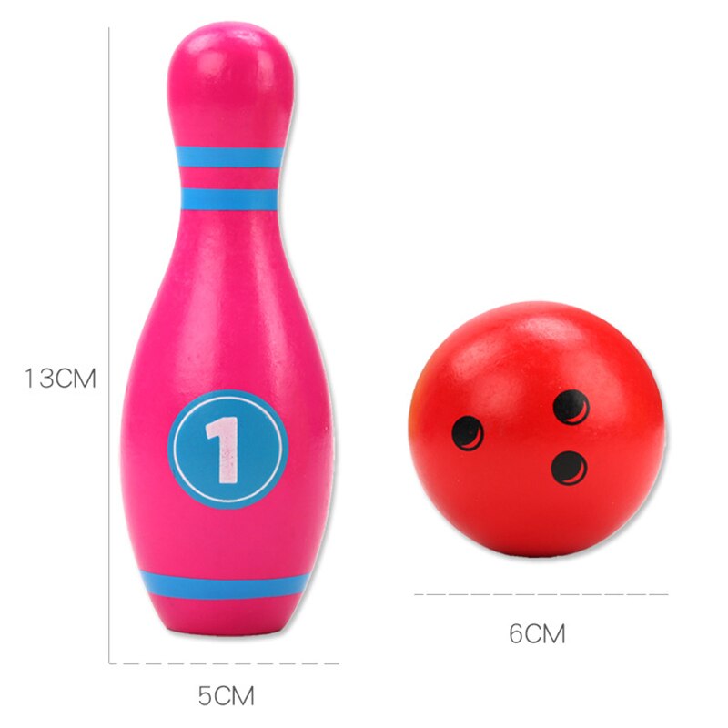 Juego de bolos para niños, 10 pines coloridos, 2 bolas, juguetes para niños pequeños impresos con número, para niños y niñas de 1 a 6 años
