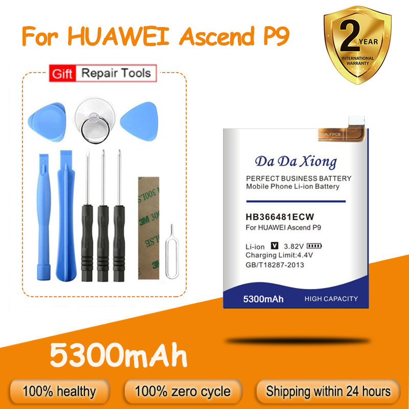 Batteria 5300mAh per Huawei P9 EVA-AL00 AL10 EVA-TL00 EVA-L19 G9 Lite onore 8 5c