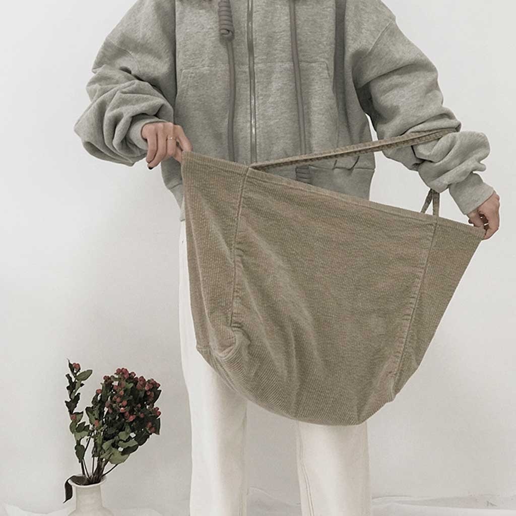 Frauen Cord Leinwand Tote Handtasche Weibliche Tuch Große Kapazität Tote Junge Damen Casual Einkaufstasche Mädchen Mehrweg Tasche E3