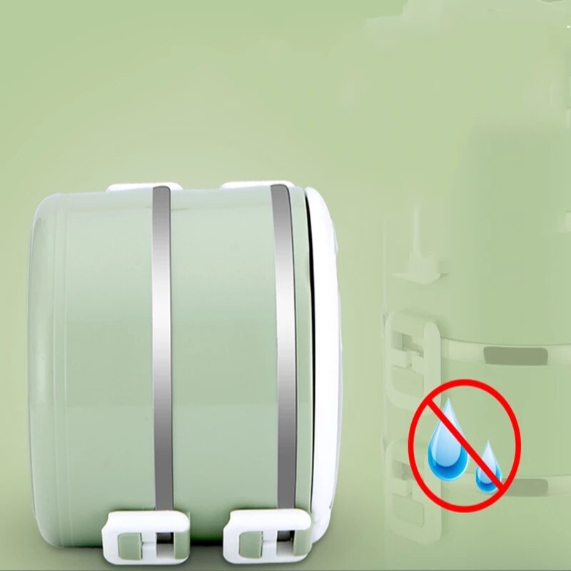 Microwave Stainless Steel Thermal Lunch Box Food Storage Box Travel Picnic Leakproof Lunch Box Students Work Adult Lunch Box