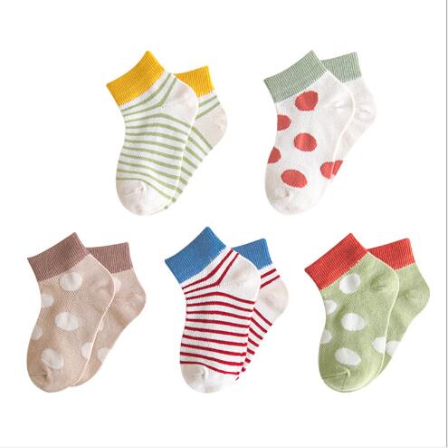 2020 Primavera E L'proprietà Nuova Ondata punto Banda maglia Traspirante Calzini Della Barca 5 Paia/lotto: 6-8 year