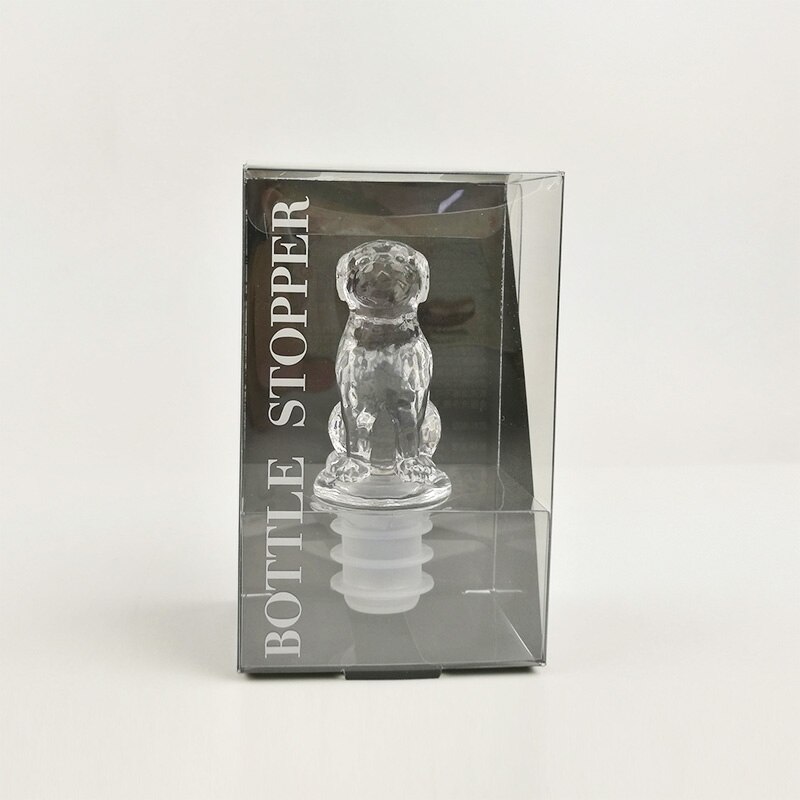 wine stopper Animal Wine Bottle Stopper Champagne Cute silicone wine beer hat Cat Dog Seal Cover Lid bar tool: white dog