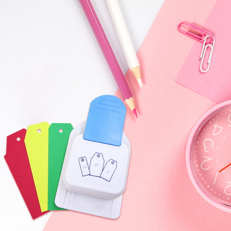 3 in 1 Tag Puncher Tag Paper Punches Bookmark Punching Machine Tag Cutter Label Punch Craft Tag Paper Puncher