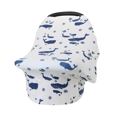 Multifunctional 5 In 1 Baby Breastfeeding Cover Car Seat Cover Canopy Shopping Cart Cover Trendy Scarf Breathable Nursing Cover: A